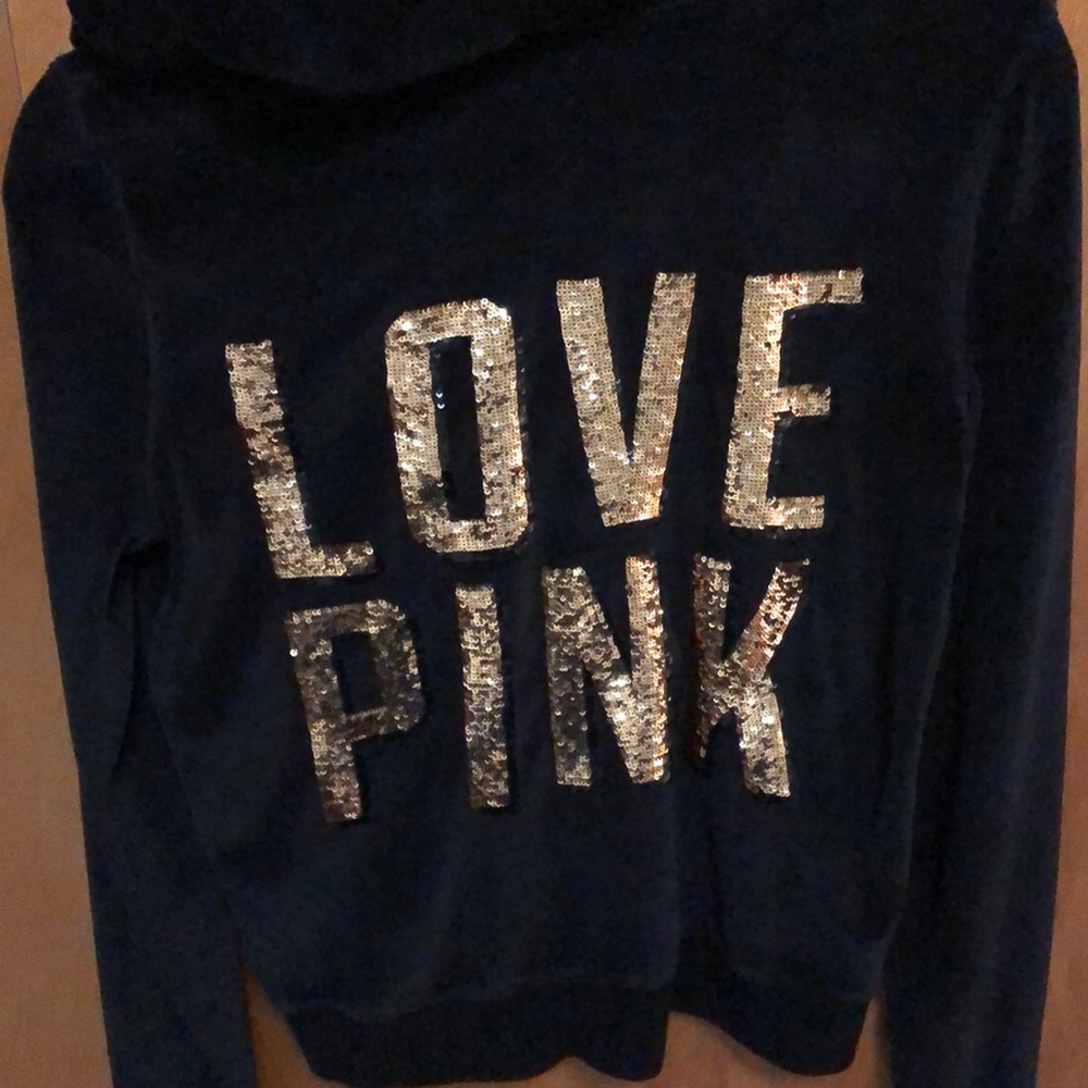 Black/Gold Victoria’s Secret Velour Hoodie XS